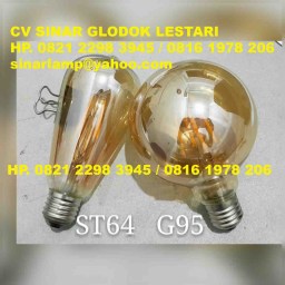 Lampu Led Filament Vintage Bulbs ST64 dan G95 Cokelat
